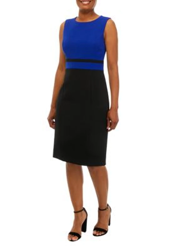 Petite Color Block Sheath Dress