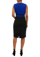 Petite Color Block Sheath Dress