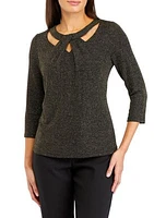 Petite Twist Neck Knit Top