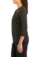 Petite Twist Neck Knit Top