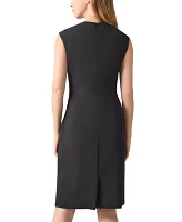 Women's Stetch Crepe Princess Seam Sheath Dress