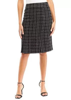 Women's Paneled Plaid Pencil Skirt