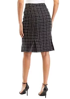 Women's Paneled Plaid Pencil Skirt