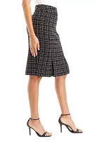 Women's Paneled Plaid Pencil Skirt