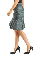 Women's Side Zip Flounce Hem Skirt