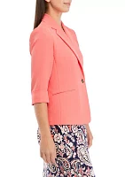 Petite One Button Notch Collar Jacket