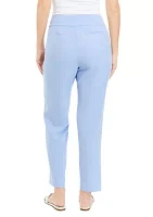 Petite Fly Front Slim Pants