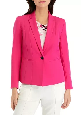 Petite One Button Panel Seamed Jacket