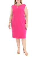 Plus Solid Sheath Dress