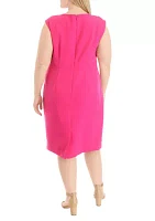 Plus Solid Sheath Dress