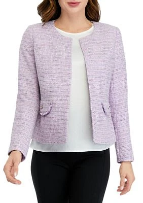 Women's Cardigan with Fringe Flap Pockets