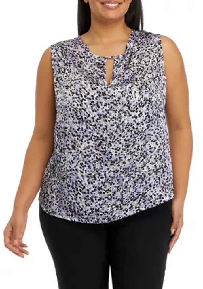 Plus Sleeveless Printed Top