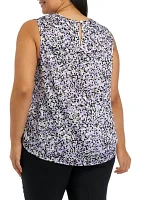 Plus Sleeveless Printed Top