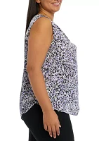 Plus Sleeveless Printed Top