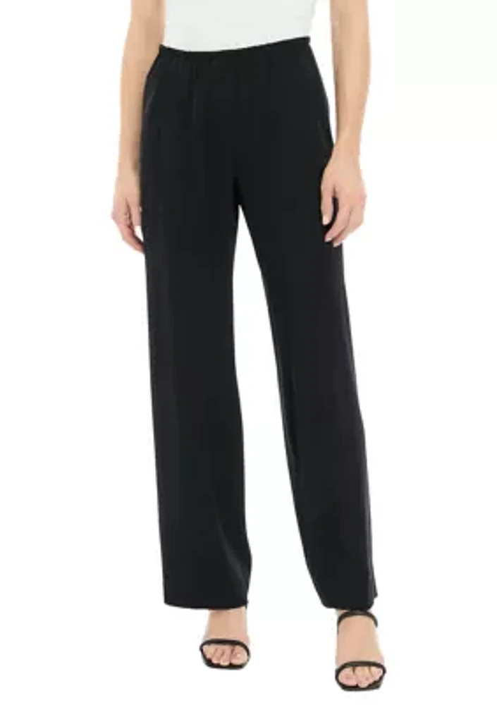 Women's Pull On Elastic Waistband Wide Leg Pants