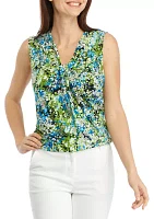 Women's Printed Knot Front Top