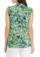 Women's Printed Knot Front Top