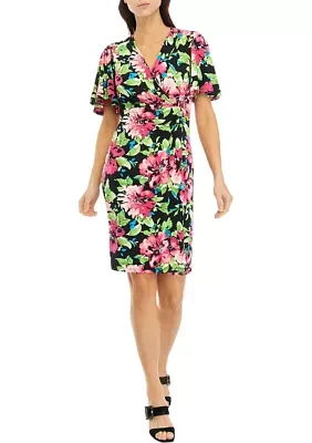 Women's Signature Floral Printed Wrap Dress