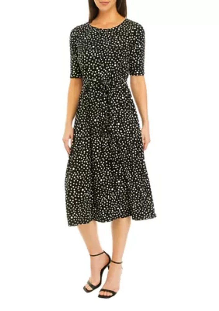 Women's Printed Fit and Flare Dress