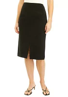 Women's Slit Front Seamed Skimmer Skirt