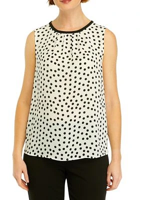 Petite Sleeveless Shirred Front Blouse