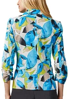 Women's Linen Blend Leaf Print Jacket