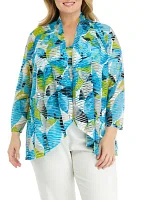 Plus Printed High Low Cardigan