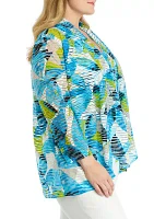 Plus Printed High Low Cardigan