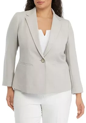 Plus Notch Collar Seamed Jacket