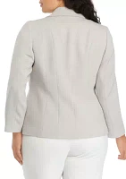 Plus Notch Collar Seamed Jacket