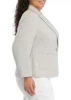 Plus Notch Collar Seamed Jacket