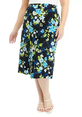 Plus Midi Flared Skirt