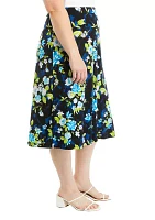 Plus Midi Flared Skirt