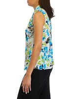 Women's Sleeveless Tie Front Blouse