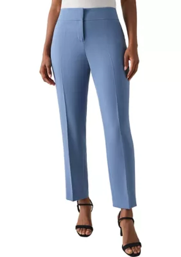 Petite Fly Front Slim Pants