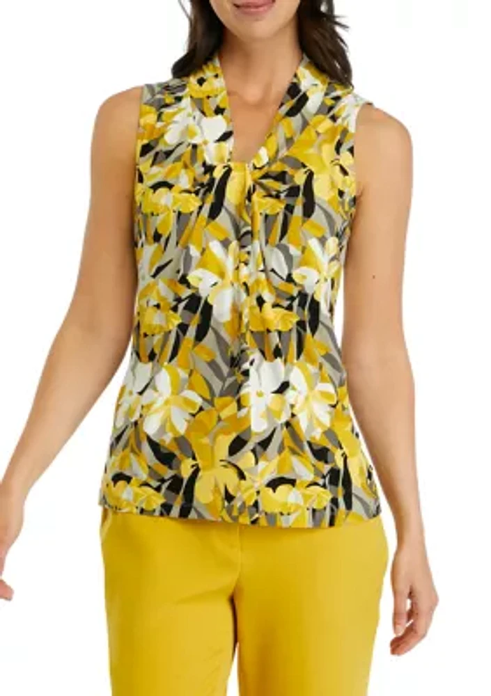 Women's Sleeveless Knot Front Blouse