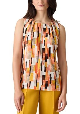 Petite Printed Sleeveless Blouse