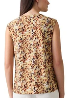 Petite Printed Keyhole Blouse