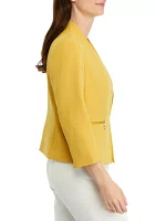 Women's Open Blazer with Zippered Pockets