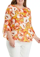 Plus Floral Printed Blouse