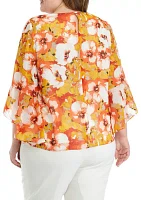 Plus Floral Printed Blouse