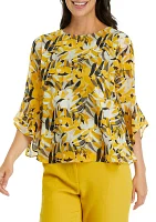 Women's Ruffle Printed Blouse