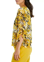 Women's Ruffle Printed Blouse