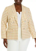 Plus  Houndstooth Tweed Jacket