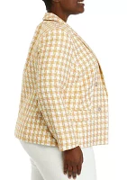 Plus  Houndstooth Tweed Jacket