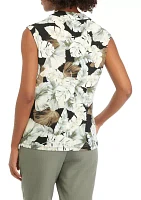 Women's Printed Cowl Neck Top