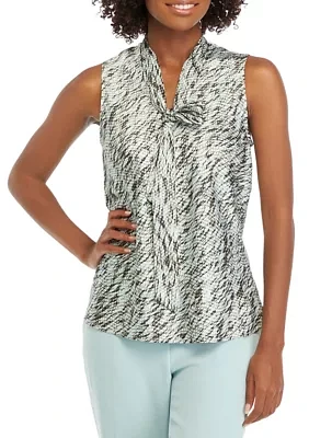 Women's Sleeveless Tie Front Blouse