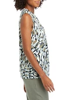 Women's Printed Twist Front Top