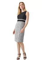 Petite Tweed Combo Sheath Dress