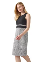 Petite Tweed Combo Sheath Dress